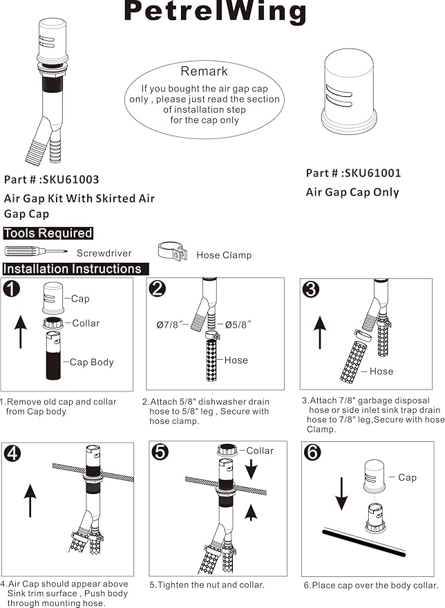 ORB Dishwasher Air Gap Cover only, Skirted, Replacement air gap dishwasher,Solid Brass, Oil Rubbed Bronze Finish