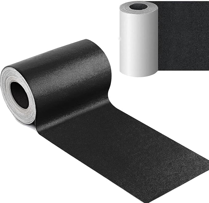 Self Adhesive Leather Repair Kit for Furniture, 3x60 inches Black Leather Tape for Car Upholstery Seat Repair, Upgraded Self-Adhesive Fabric Leather Repair Patch for Motorcycle