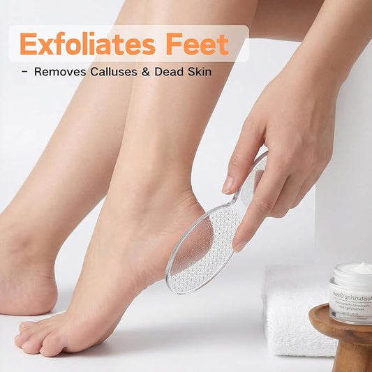 Glass Foot Files for Feet Tool, Heavy Duty Callus Remover for Cracked Heels, Foot Pumice Stone for Wet or Dry Use, 2 PCS