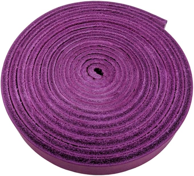 Leather Strap for Crafts & Jewelry | 72 Long × 5/8" Wide × 1/8" Thick (7-8oz) | Genuine Leather Strips for Crafts, Projects or Repairs - Magenta | 5-Pack