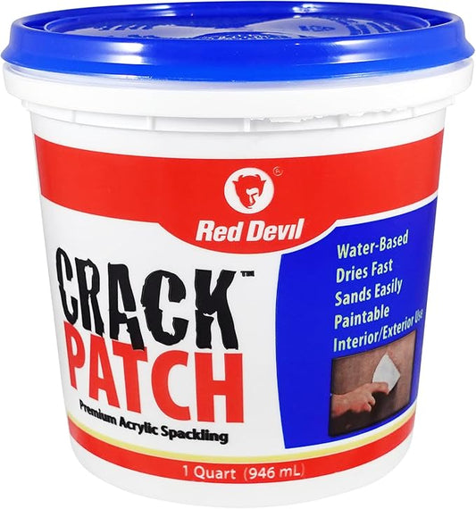 Red Devil 0804 Crack Patch Premium Acrylic Spackling, 1 Quart, 6 Pack