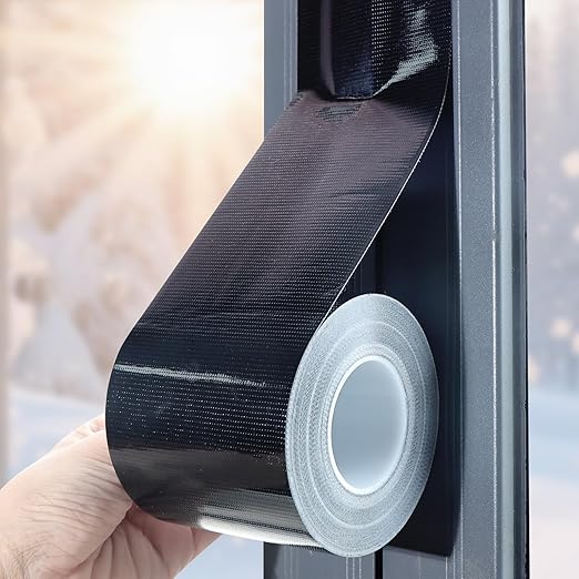 Birllaid Black Window Sealing Tape, Window AC Insulation Tape, 3 Inch x 65 FT Waterproof Blocker for Cold Heat Air, Windproof, No Residue Strong Adhesive