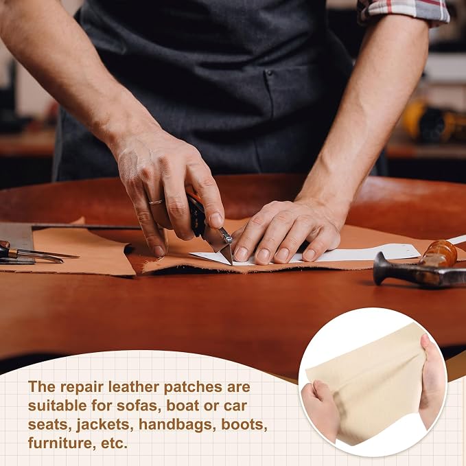 MECCANIXITY 3 Pcs Leather Repair Patch 10"x12" Self-Adhesive Leather Vinyl Repair Tape Kit for Furniture Couches Sofa Chair Car Boat Seats Jackets, Gray