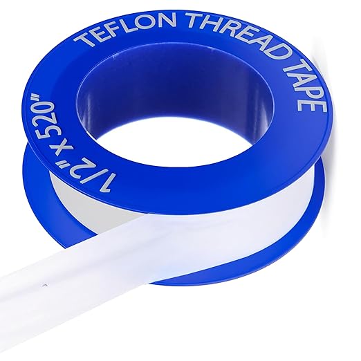 Plumbers PTFE Pipe Sealant Tape, 5.5mil Thick, Flex Seal Tape Waterproof, -212 to 500 Degree F Temperature Range, White (1/2 by 520 Inches 1 Roll)