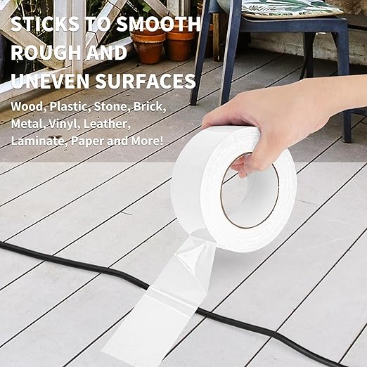 White Duct Tape Heavy Duty Waterproof, 40 Yards X 2 Inch, 9 Mils Thickness Strong Adhesive Sticky, No Residue, Easy Tear by Hand for Home Repairs Indoor Outdoor Crafts Packing HVAC and Construction