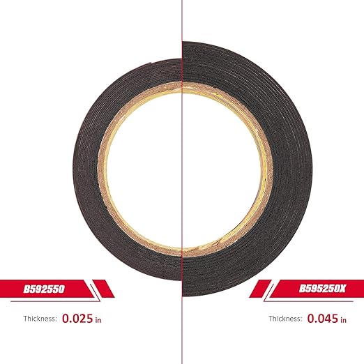 3M Double Sided Mounting Tape 0.5" x 15.4 Ft 0.025in Thick Black 2 Pack 5925 Heavy Duty Foam Tape Strong Adhesive for Car Décor Home Office Logos
