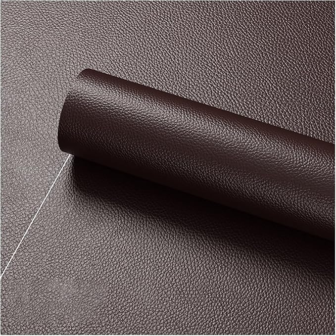 Faux Leather Repair Patch 19.7 × 19.7In,Reddish Brown Self - Adhesive Leather Repair, 2.5MM Thick Upholstery Leather for Upholstery Crafts, DIY Sewing, Sofas, Furniture, Car Seats, Chairs(1Pcs)