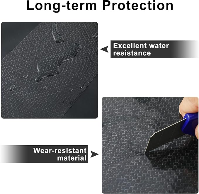 Frienda 4 Inch x 50 Feet Rv Underbelly Tape Underbelly Material Corrugated Waterproof Repair Belly Wrap Tape Thick Adhesive Patch Fabric Sealing for Camper Mobile Home Travel Trailer Repair