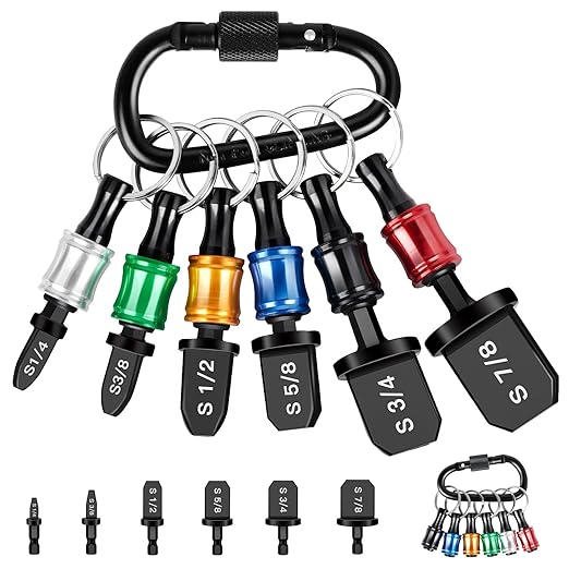 Aoebwpwi 12PCS Swage Tool HVAC Repairing Set with Bit Holder, Air Conditioner Copper Tube Expander Swaging Tool Drill Bit Copper Pipe Swage, 1/4'', 3/8'',1/2'',5/8'',3/4'',7/8'' Bits Set (12PCS)
