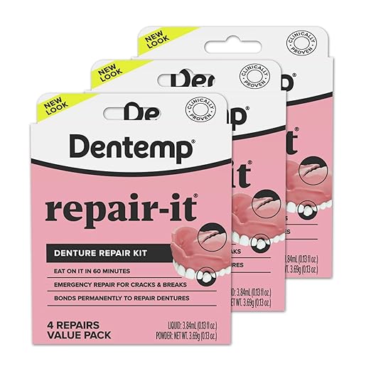Dentemp Repair Kit - Repair-It Advanced Formula Denture Repair Kit - Repairs Broken Dentures, Mends Cracks and Replace Loose Teeth 3 Pack (12 Count) - (Packaging May Vary)