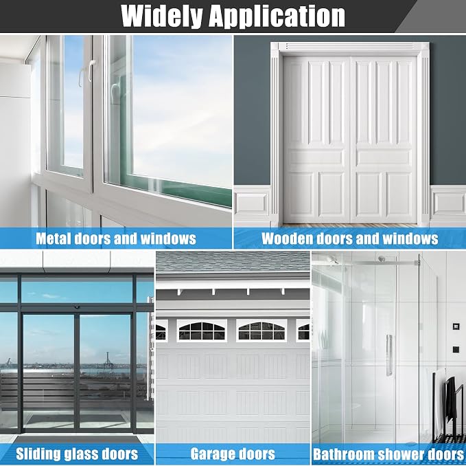 Draft Seal Tape for Doors and Windows 1 in x 20 Ft Silicone Weather Stripping Extra Thick 2mm Door Seal Strip with Strong Adhesive Draft Insulation Stopper Side Seal - Gray