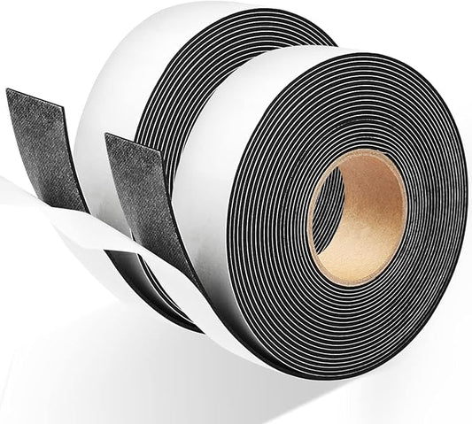 2 Rolls Weather Stripping Door Seal, 1''W x 1/16'' T Foam Tape Single Sided, Adhesive Closed Cell Weather Strip (Total 32 Feet Long)…