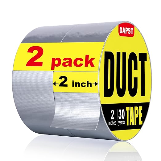 2-Pack Silver Heavy Duty Duct Tape Strong Adhesive, 2 Inch x 60 Yd, Duct Heavy Duty Waterproof All Weather Gray Duct Tape, Duct Tape Bulk for Outdoor Use