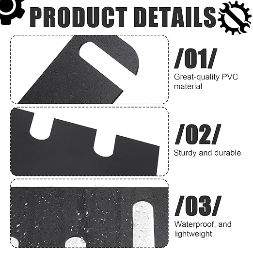 20pcs Door Hinge Shims, 10.16cm/4in PVC Hinge Shims Adjustable Spacer for Doors Filling Gaps Align for Repair Kit (Black)