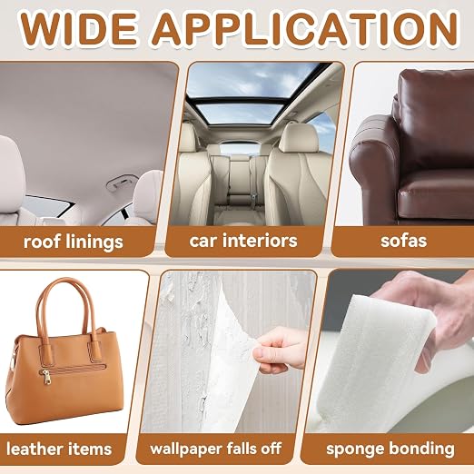 Headliner Glue for Cars, Strong Car Upholstery Glue for Fabric Leather Roof Liner Repair, Heat & Water Resistant Clear Headliner Adhesive for Automotive Interior (100ml)