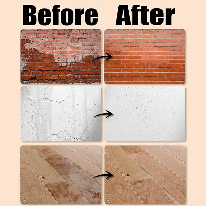 Hensire Transparent Waterproof Sealant, 17oz Water-Based Clear Coating for Leak Repair, Invisible Protective Seal for Roof, Wall, Wood, Concrete, Tile, Indoor & Outdoor Use