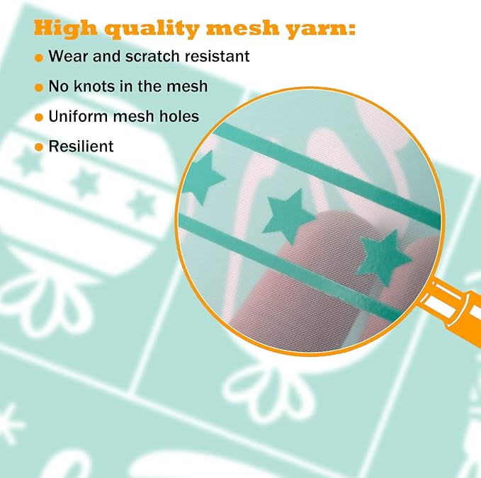 Silk Screen Stencils Self Adhesive Reusable Mesh Printing Stencil for Painting on Wood Fabric Chalkboard Home Decor