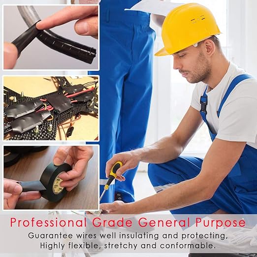 LYLTECH Matte Rainbow Electrical Tape 10 Colors 3/4in x 60ft Waterproof | Matte colored PVC tape, strong adhesive durable easy wrap for electrical wire insulation & repair