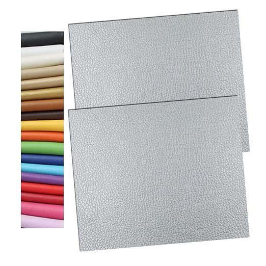 2 Pcs Sofa Repair Self Adhesive Leather Tape Patch Strong Adhesive Car Seat Furniture Repair Patches High Low Temperature Wear Waterproof Resistant (10 x 12 inch/2pcs, Silver)