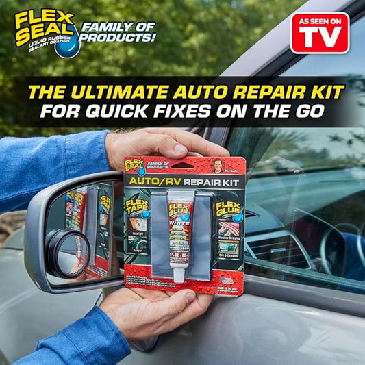 Flex Seal Auto/RV Repair Kit, Super Strong, Waterproof, Rubberized, UV Resistant, Car, Truck, Motorcycle, Seal and Patch, Bond and Repair, Quick Fix for Rips and Tears
