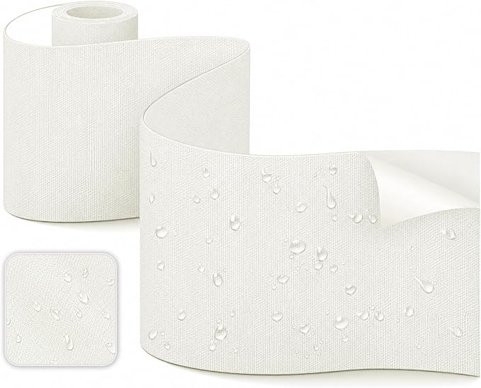 Canvas Repair Tape, Heavy Duty Waterproof Self-Adhesive Fabric Repair Patch for Tent, Sofa, Boat Covers, Chairs, Awning & Camping Outdoor Gear, 3.9"x63", White