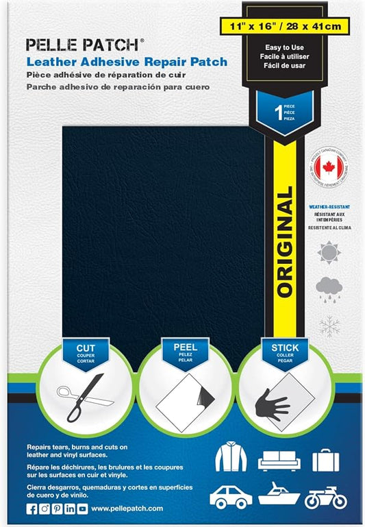 Car Leather Seat Repair Kit - 25 Colors Available - Original 11x16 - Medium Blue