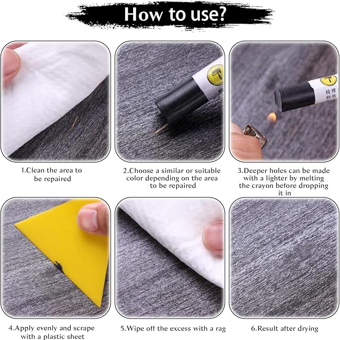 Wood Filler Sticks 20 Colors Repair Wax Sticks Kit Furniture Touch Up Crayons for Repairing Scratches Holes Cracks Wood Floor Tables Cabinets Doors Hardwood(Technicolor Series)