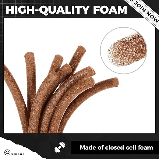 MotiMind 1/2 Inch x 200 ft Foam Backer Rod for Gaps Joints Concrete Crack Filler Caulk Saver Bulk Foam Backing Rod Concrete Filler Rope for Weather Stripping Door Seal (Brown)