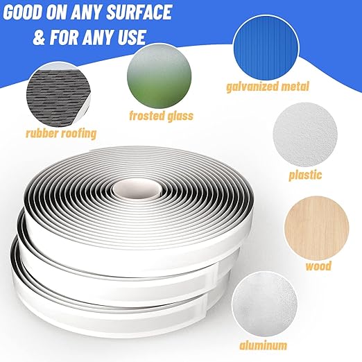 Oleitodh 4 Rolls Butyl Sealant Tape – 3/8'' x 60ft Rubber Sealant,Promote Sealing Purpose- Butyl Rope for Automotive (Car, RV, Marine) Headlamps, Taillights, Windshields, Windows and Doors