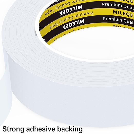 Single-Sided Adhesive EVA Foam Tape 1in x16.4FT, White Foam Weather Stripping, Foam Insulation Tape, Door Window Foam Seal Strip, Waterproof Soundproof Gap Filler Exterior Garage Door