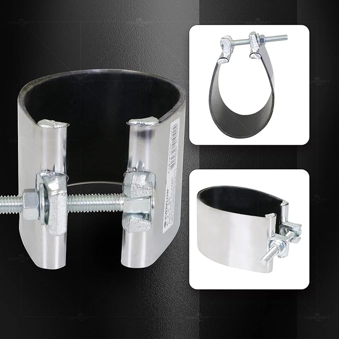 Highcraft Pipe Repair Clamp 6'', IPS Single Bolt, 3” Long, Stainless Steel (5 Pack)