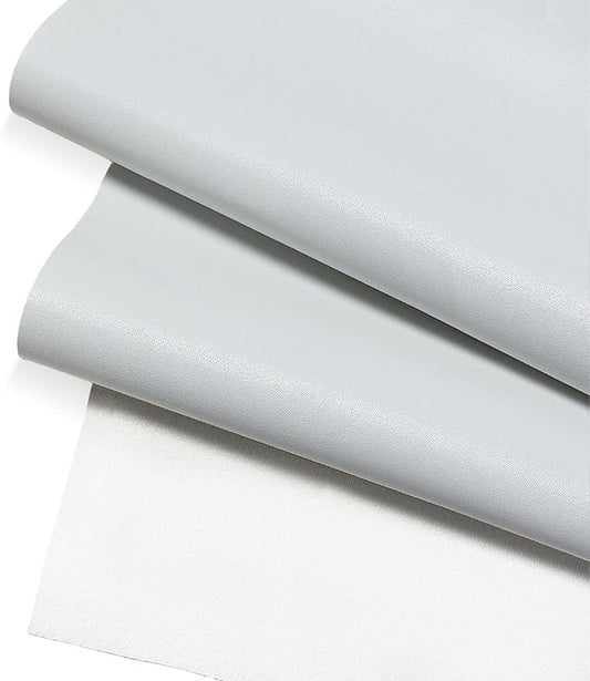 White Smooth Faux Leather Fabric 39"x54" - Waterproof Solid Color Vinyl Upholstery Sheet for Furniture Restoration & Handbag DIY Projects