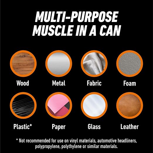 Gorilla Heavy Duty Spray Adhesive, Clear Glue, 14 Ounce (Pack of 12) - All Purpose with Comfort Nozzle for Indoor or Outdoor