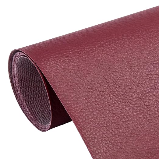 Cremsy Leather Repair Patch Tape, Self-adhesive Leather Repair Patch Kit for Couch Sofa Car Seats, Waterproof Vinyl Repair Patch, Cuttable Furniture Repair Tape for Chair Jacket (9, Wine Red)
