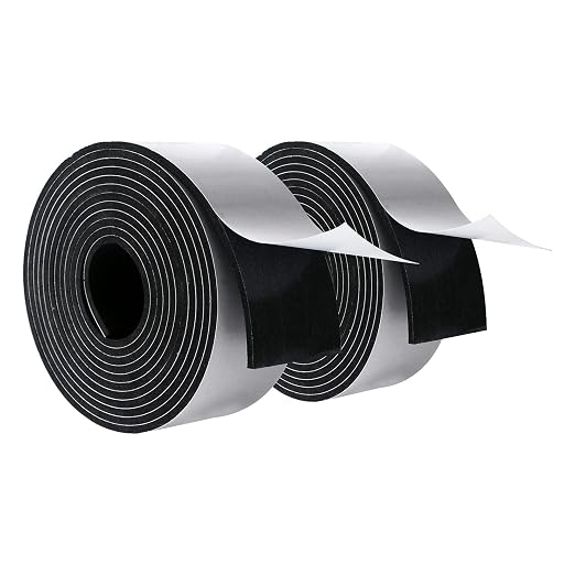 High Density Foam Tape - 2'' X 1/8'' X 10Ft (2 Rolls) Weatherproof Adhesive Prevent Condensation Heat Resistant Weather Stripping Easy to Cut & Install & Remove for Car Doors Pipes Windows