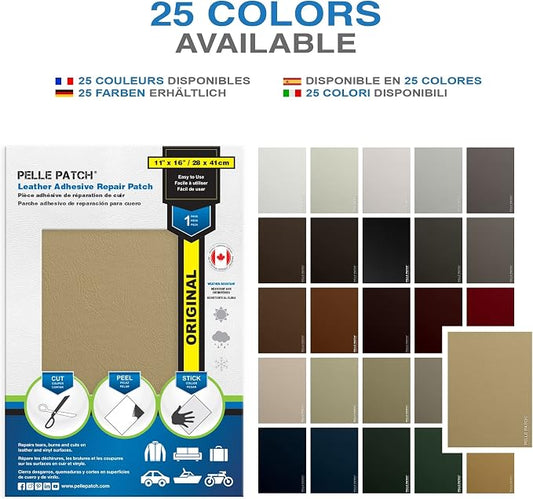Leather Couch Repair Kit - 25 Colors Available - Original 11x16 - Light Yellow