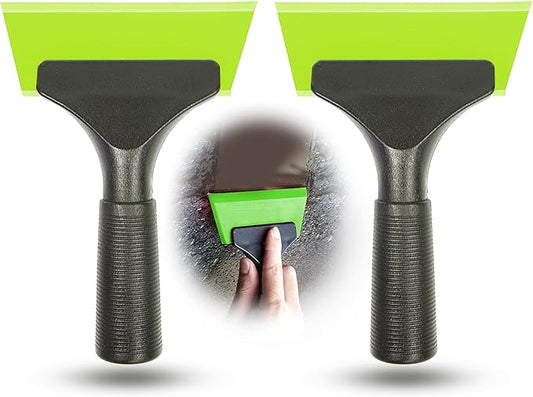 Small Squeegee car Window Squeegee Silicone Squeegee for Window Door Bathroom Mirror,Car Wrapping Scraper Tool (2, Green)