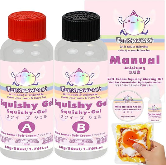 Taba Squishy Making Kit Ultra Slow Rising Soft Cream Gel Flex Rubber Liquid Silicone 3.5oz Pack