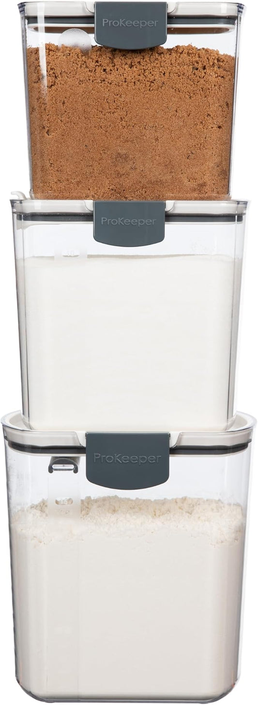 PREPWORKS ProKeeper 3 Piece Baker's Storage Set - Includes Flour, Sugar, and Brown Sugar Containers