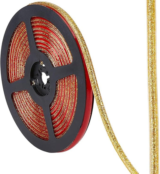 GORGECRAFT 5.5 Yard Waterproof Gap Tape 0.3 Inch Ceramic Tile Caulk Strip Gold Self Adhesive Sealing Peel and Stick Tape Flexible Triangle Molding Trim for Kitchen Bathroom Wall Corners Sink Bathtub
