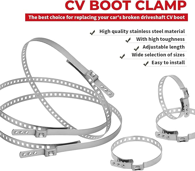For Auto / ATV CV Joint Axle Boot Clamp Pliers Tool cv axle removal tool cv boot clamps Automotive Hose Axle Plier Universal Adjustable Boot Joint Bands (Ear Hose Clamp Tool with 20 Crimp Bands)