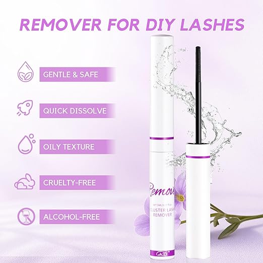 GAQQI Lash Glue Remover for Lash Clusters, Eyelash Remover for DIY Home Use, Gentle Formula for Sensitive Eyes, Quick & Deep Dissolving Adhesive, 5ml