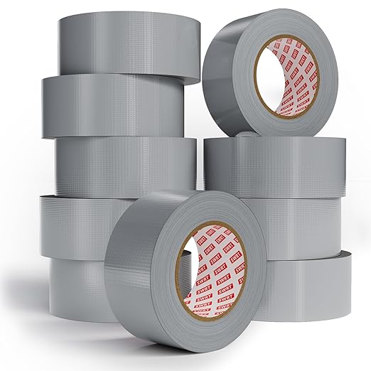 SWRT 9 Mil 10-Pack Silver Heavy Duty Duct Tape Strong Adhesive, 2 in x 30 YD (Total 300YD) Duct Heavy Duty Waterproof All Weather Gray Duct Tape No Residue Sealing & Patching for Indoor&Outdoor Repair
