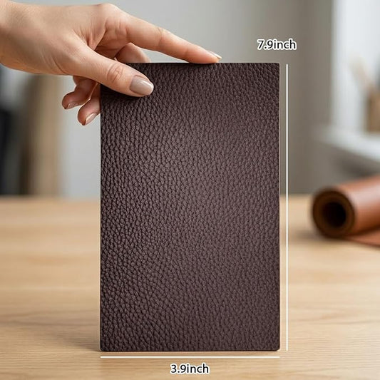 2PCS Leather Repair Patch Tape for Car Seats, Self Adhesive Leather Repair Patch Vinyl Repairs Kit, Waterproof PU Upholstery Tape for Furniture Couch Chair, Sofa Seat Repairs 4 x 8 Inch (Brown)