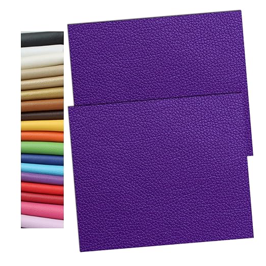 2 Pcs Sofa Repair Self Adhesive Leather Tape Patch Strong Adhesive Car Seat Furniture Repair Patches High Low Temperature Wear Waterproof Resistant (10 x 12 inch/2pcs, Purple)