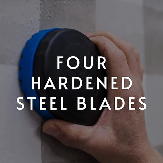 Roman Wallpaper Removal Scoring Tool with Four Steel Cutting Blades, Strips Wallpaper, No-Slip Rubber Grip, Blue