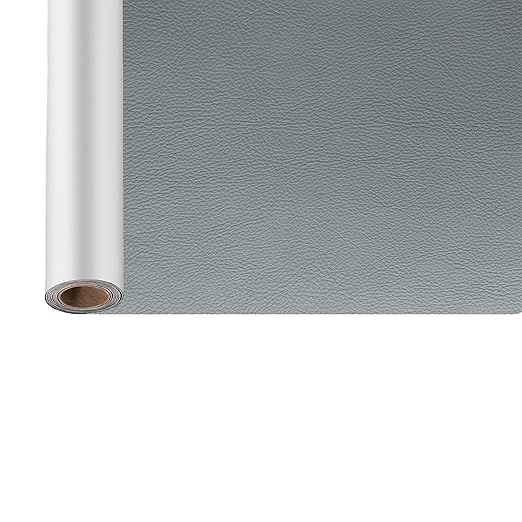 Leather Repair Patch, ILFYCOTO 17X60 Inch Self Adhesive Leather Repair Patch, Vinyl Repair Patch Kit, Leather Patches for Furniture, Couches, Car Seats, Cabinets, Wall, Handbags - Light Gray