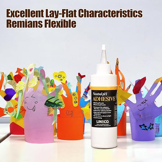 Lineco Neutral pH Adhesive, Acid Free All-Purpose Glue, White, 8 OZ, 2 Pack | Dries Clear, Remains Flexible, Used for Bookbinding and Book Repair, Framing, Collages, Paper Art and Crafts