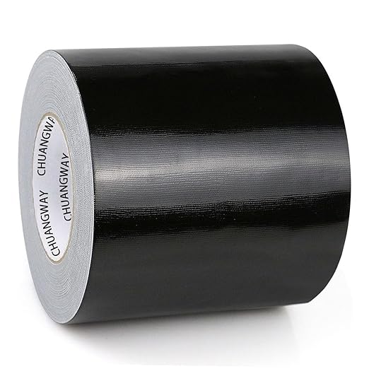 Duct Tape Heavy Duty,6 Inches x 55 Yards,9 Mil Thickness,Strong Industrial Strength,Flexible,No Residue,Waterproof and Tear by Hand,Multi-Use for Indoor & Outdoor Repairs(Black)