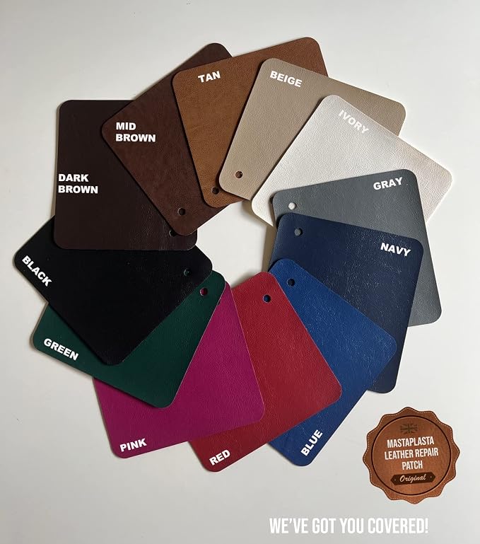 MastaPlasta Premium Leather Repair Patch – 2 Inch Tan Circle – Self‑Adhesive, Upholstery‑Grade, Ready‑to‑Use. Your Professional DIY Repair for Couches, Car Interiors, Bags and More